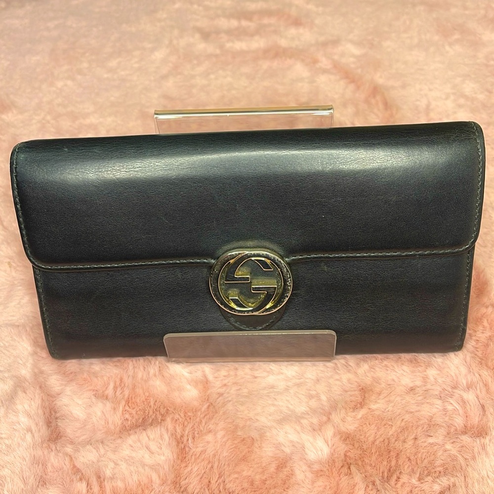 Gucci GG Interlocking Bifold Wallet - Black/silver